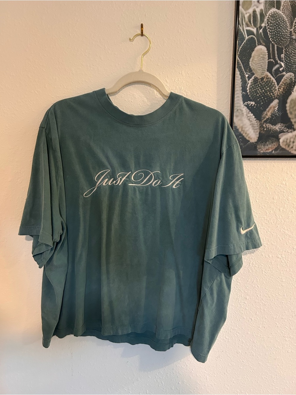 XL Nike Teal 'Just Do It' Script Short-Sleeve Tee